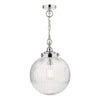dar-lighting-Tamara Bathroom Pendant Polished Chrome Ribbed Glass IP44