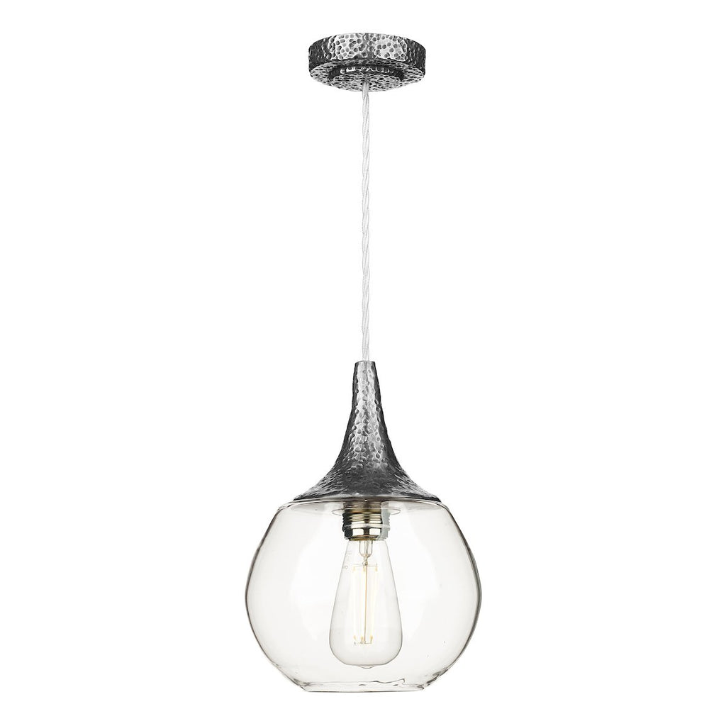 Teardrop 1 Light Pendant in Pewter by David Hunt Lighting