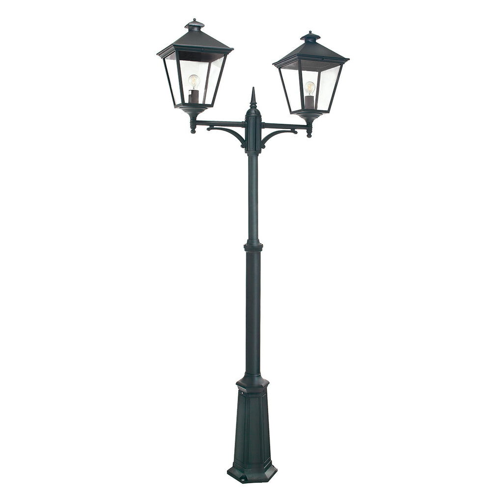 Turin 2 Light Grande Twin Lamp Post - Black - Norlys