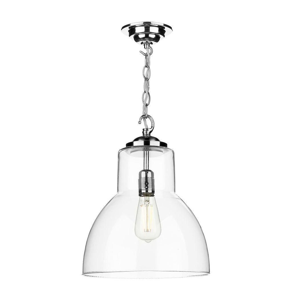Upton 1 Light Large Pendant in Chrome by David Hunt Lighting