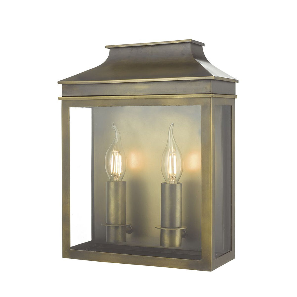 dar-lighting-vapour-2lt-coach-lantern-wall-light-weathered-brass-ip44