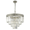 Vyana 4 Light 4 Tier Pendant Brushed Nickel and Crystal Droppers by Dar Lighting