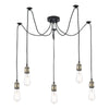 dar-lighting-waco-5-light-pendant-antique-brass-matt-black