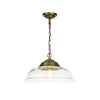 WEBSTER 1 light pendant clear glass with antique brass by David Hunt Lighting