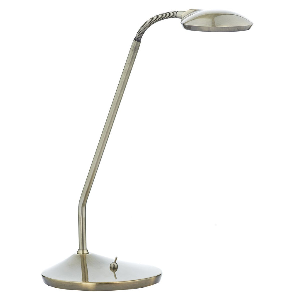 Wellington Table Lamp Antique Brass LED by Dar Lighting