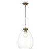 Yeovil 1 Light Aged Brass Small Pendant by David Hunt Lighting