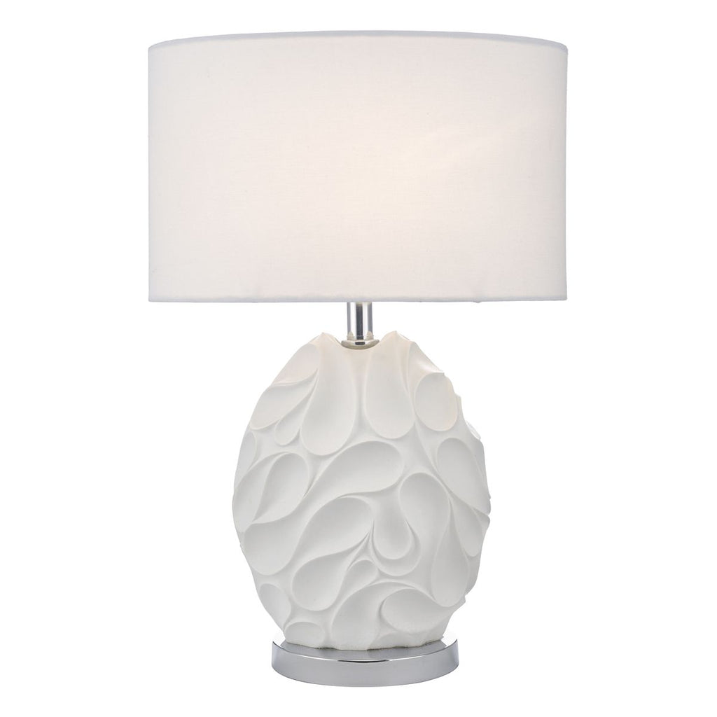 Zachary Table Lamp White Oval Cw Shd by Dar Lighting