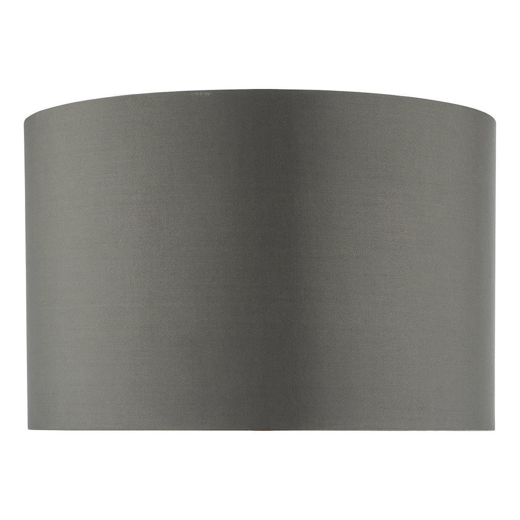 dar-lighting-Zeya Grey Faux Silk Drum Shade 37cm