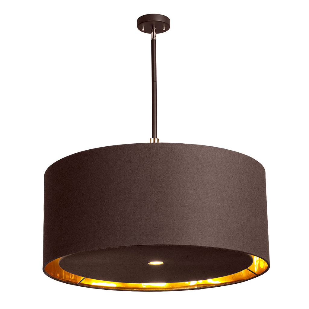 Balance 4 Light Extra Large Pendant - Brown and Polished Brass - Elstead Lighting 