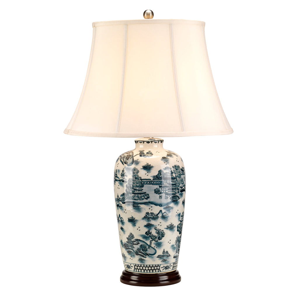 Blue Traditional 1 Light Table Lamp - Elstead Lighting