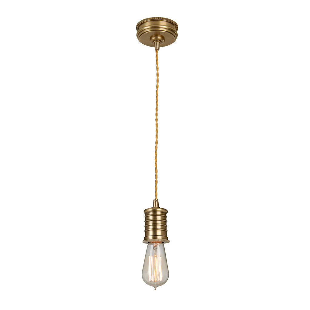 Douille 1 Light Pendant - Aged Brass - Elstead Lighting 