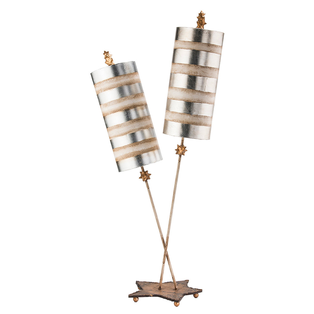 Nettle Luxe 2 Light Table Lamp - Silver - Flambeau