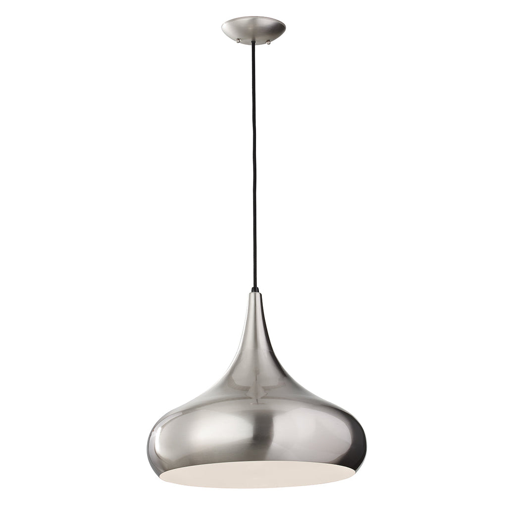Beso 1 Light Large Pendant - Brushed Steel - Feiss