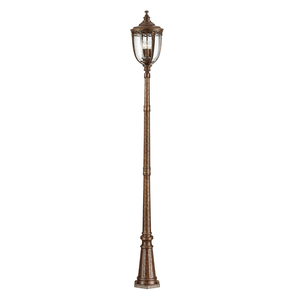 English Bridle 3 Light Large Lamp Post - British Bronze - Feiss