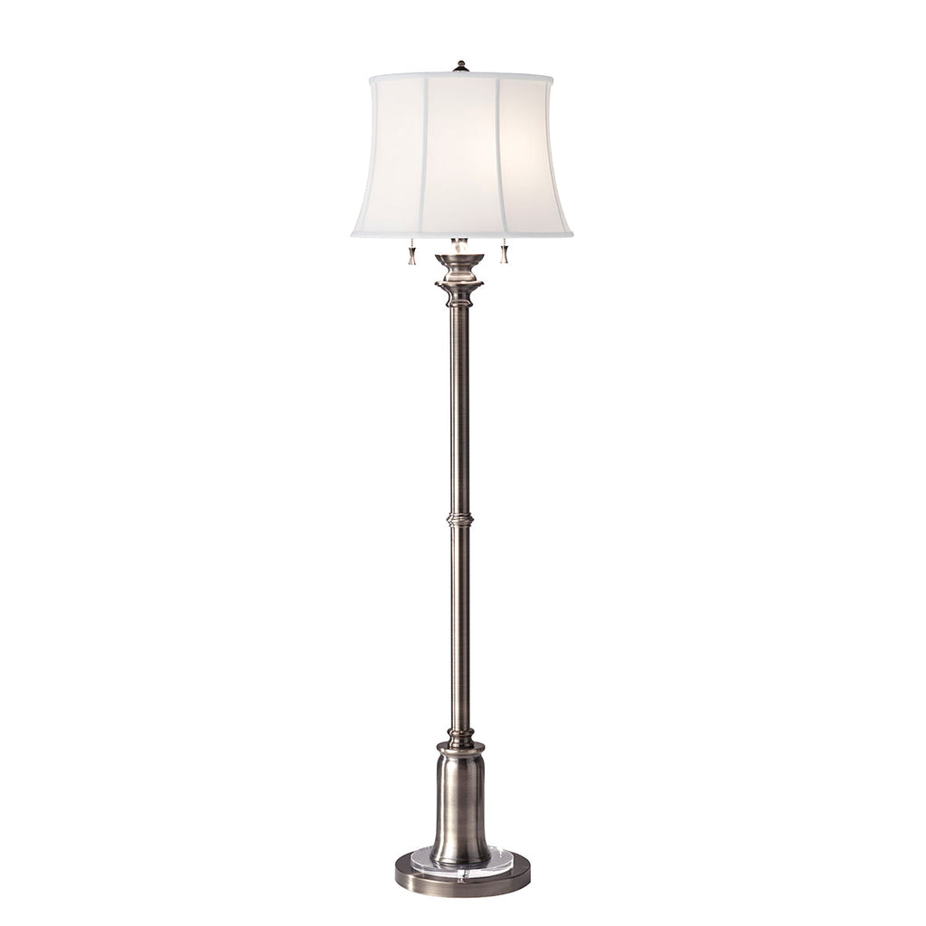 Stateroom 2 Light Floor Lamp - Antique Nickel - Feiss