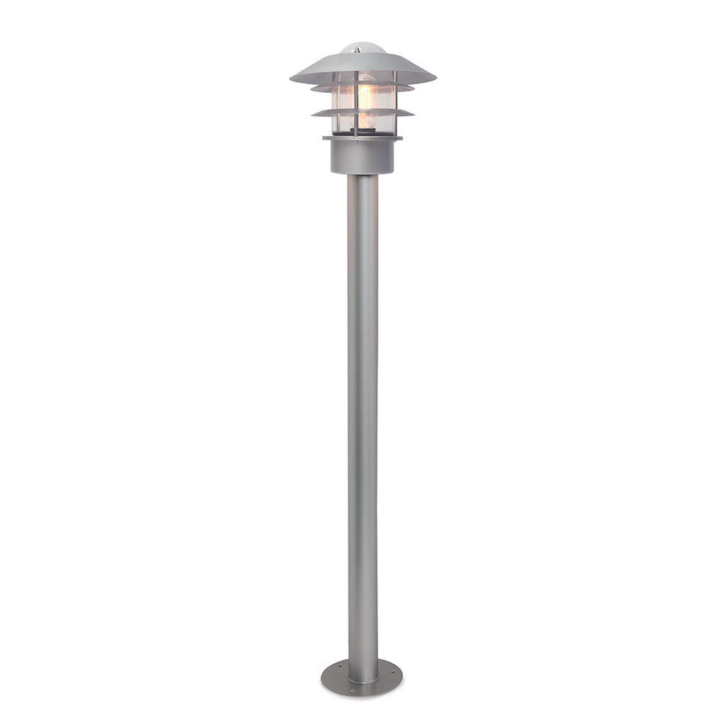 Helsingor 1 Light Bollard Lantern - Silver - Elstead Lighting