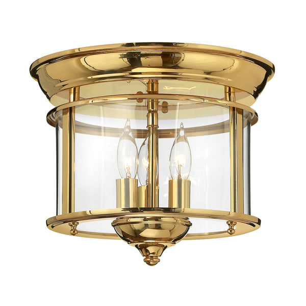 Gentry 3 Light Flush Mount - Polished Brass - Hinkley Lighting