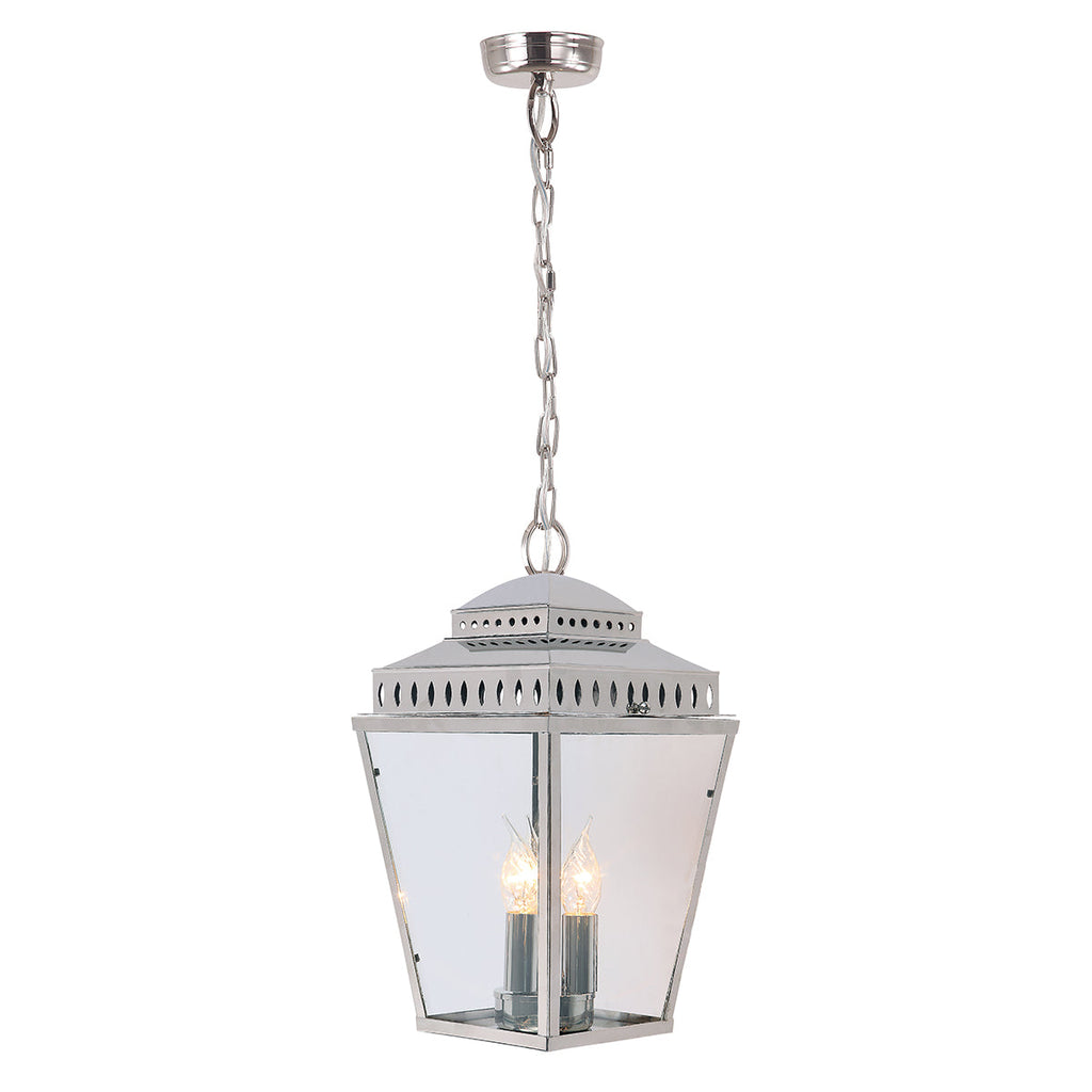 Mansion House 3 Light Chain Lantern - Polished Nickel - Elstead Lighting