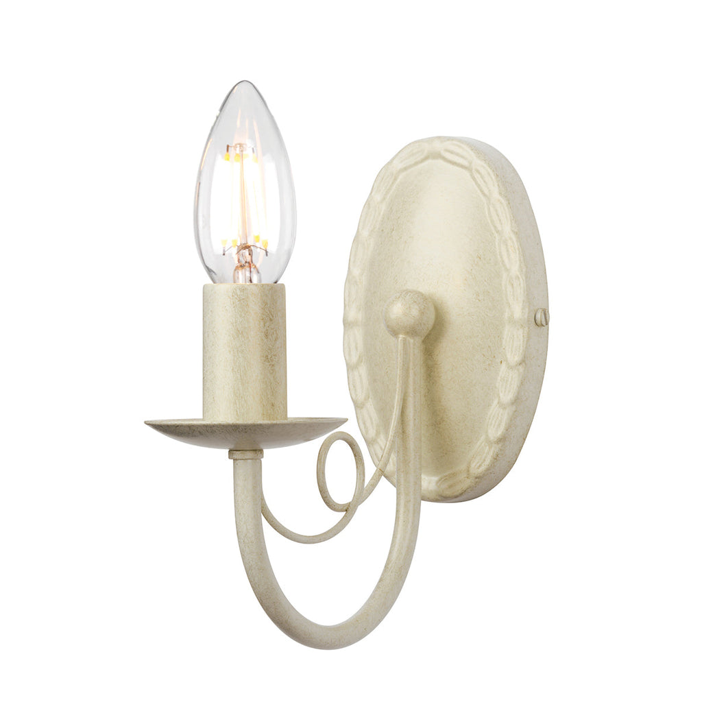 Minster 1 Light Wall Light - Ivory Gold - Elstead Lighting