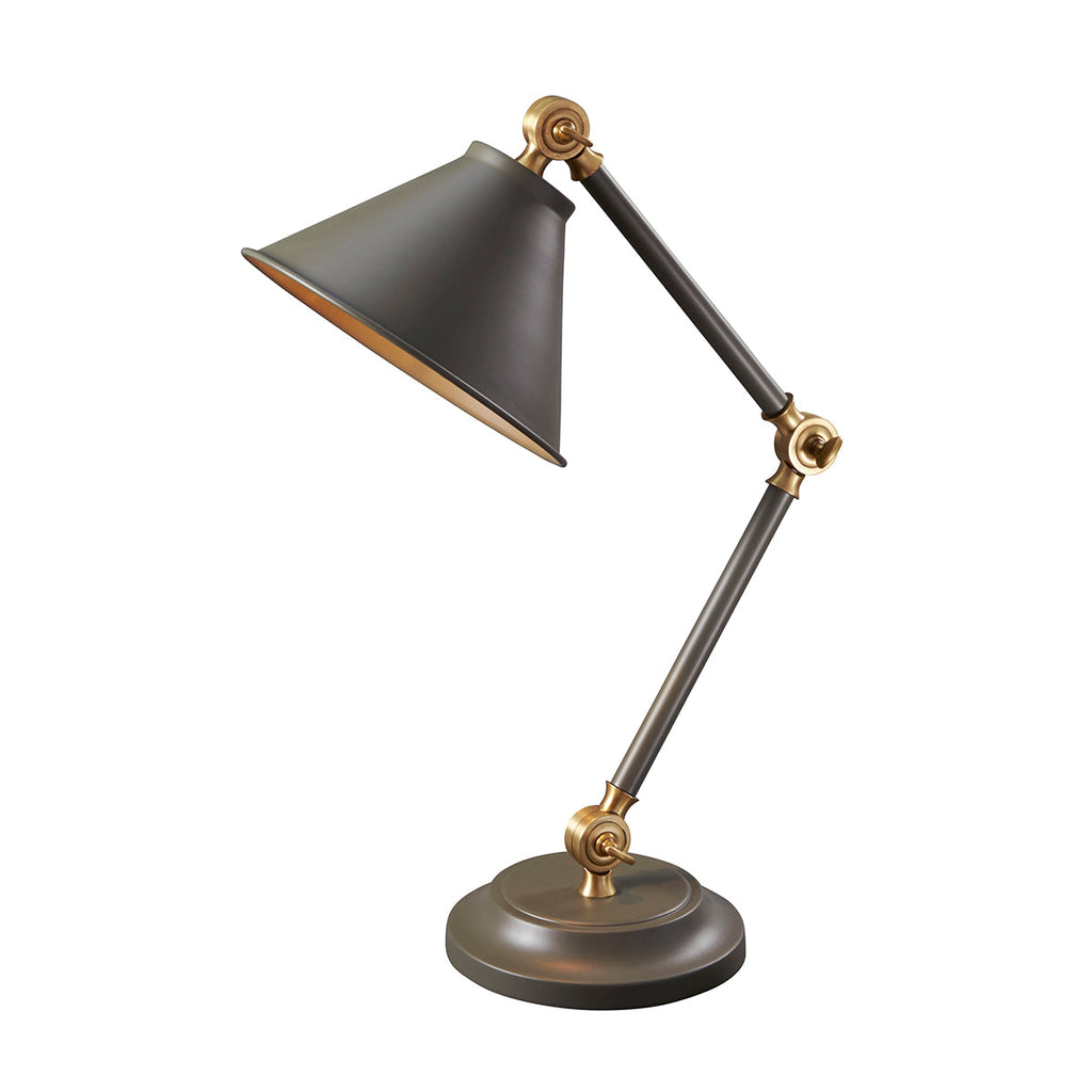 Provence Element 1 Light Mini Table Lamp - Dark Grey/Aged Brass - Elstead Lighting 