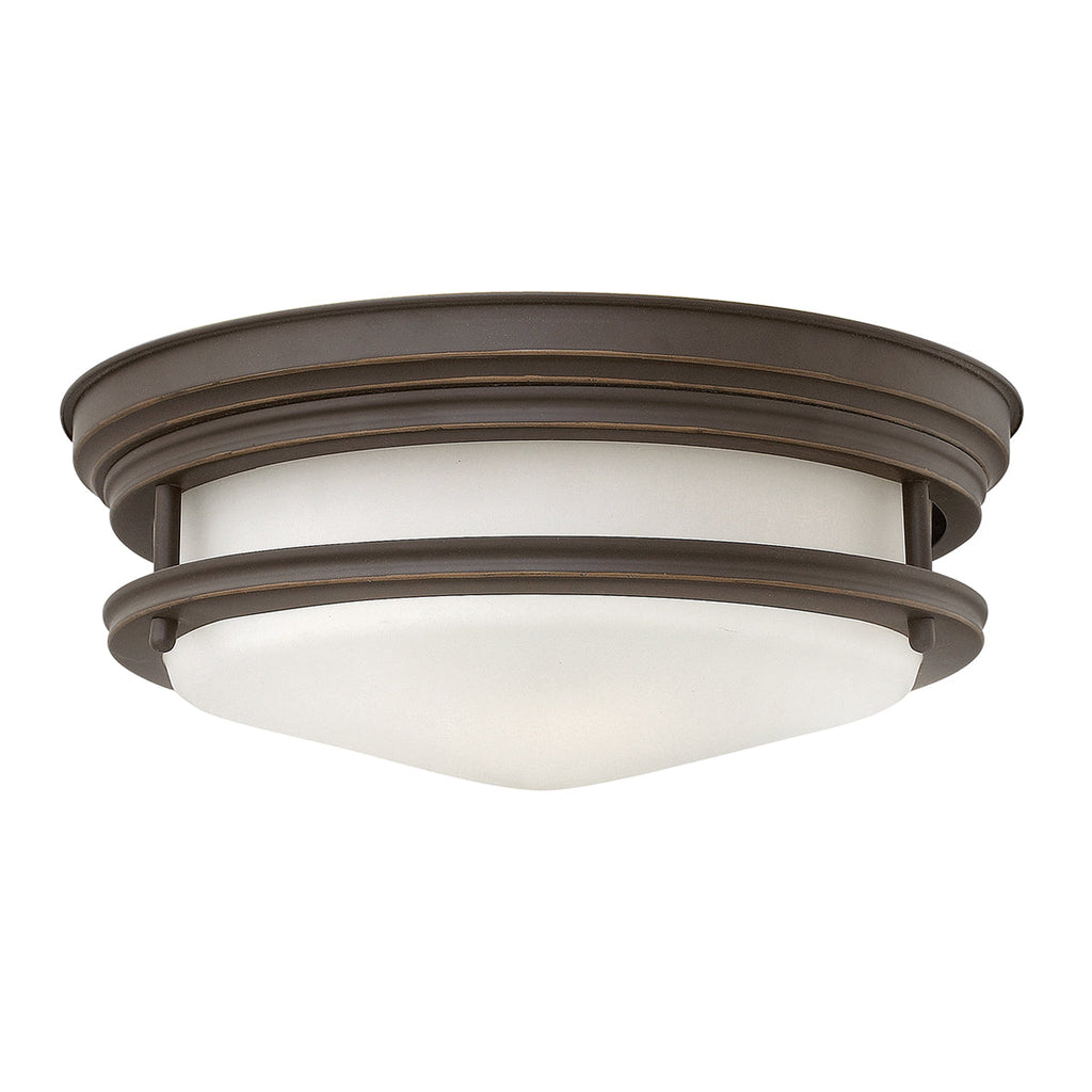 Hadrian 2 Light Flush Mount - Opal Glass - Oil Rubbed Bronze by Quintiesse