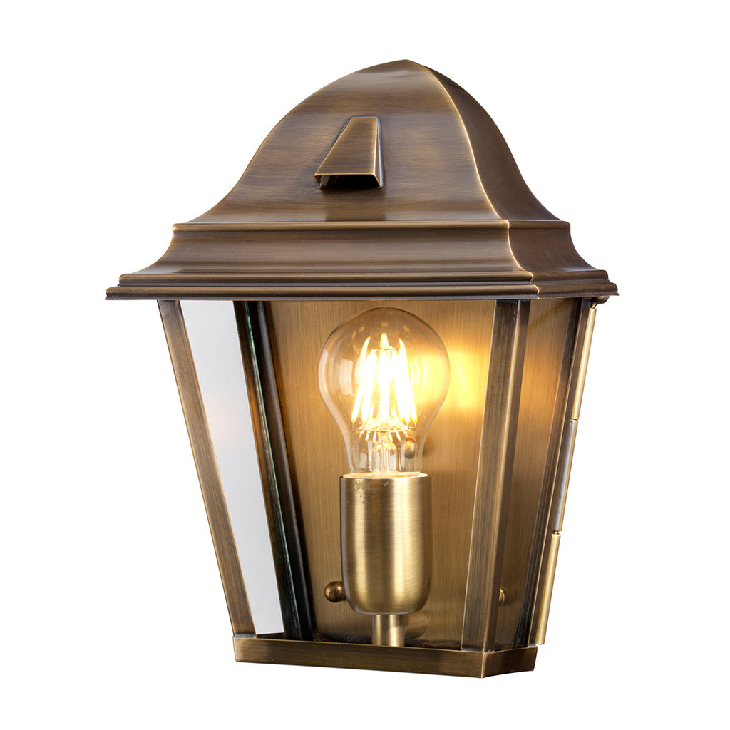 St James 1 Light Wall Lantern - Brass - Elstead Lighting