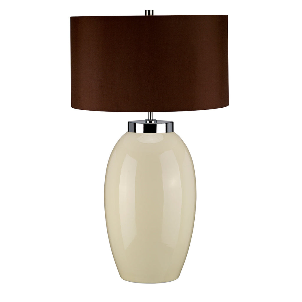 Victor 1 Light Large Table Lamp - Cream - Elstead Lighting