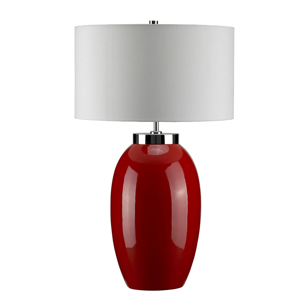 Victor 1 Light Large Table Lamp - Red - Elstead Lighting