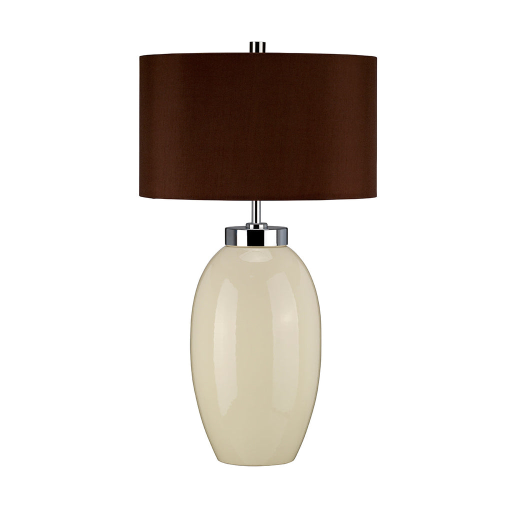 Victor 1 Light Small Table Lamp - Cream - Elstead Lighting