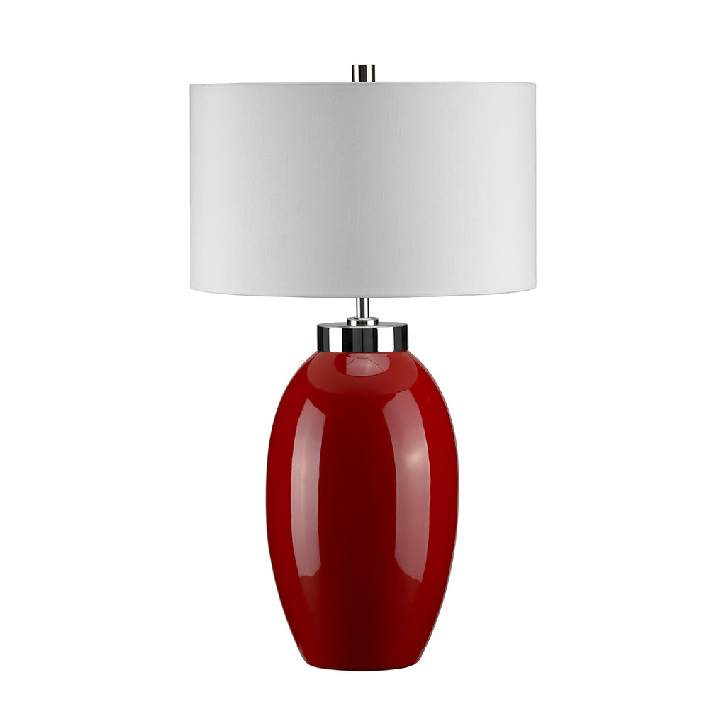 Victor 1 Light Small Table Lamp - Red - Elstead Lighting