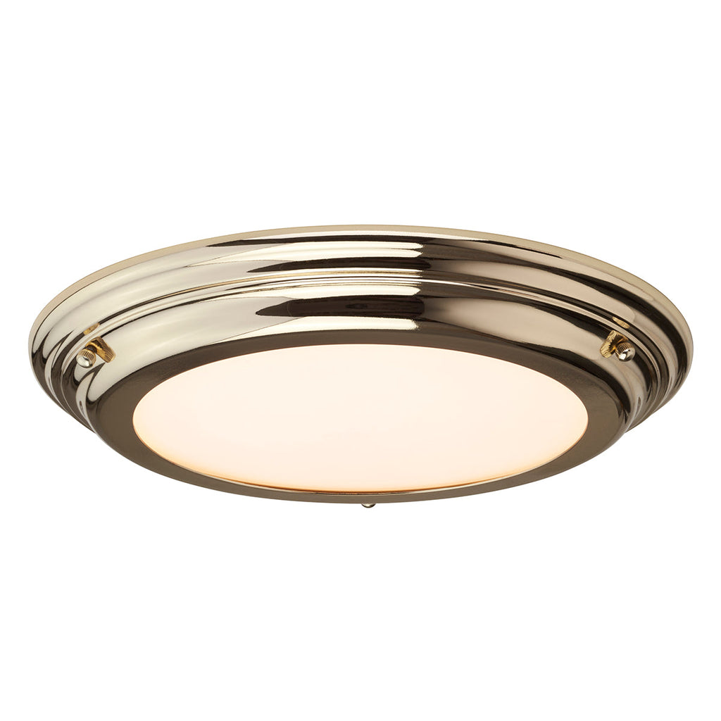 Welland 1 Light Flush Light - Polished Brass - Elstead Lighting 